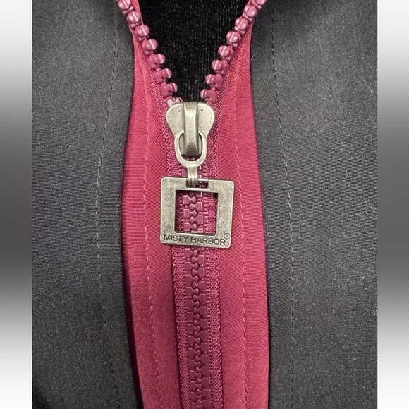 Womens Jacket XL Misty Harbor Original Black Red Hood Lightweight Plus Size EUC - Picture 6 of 9